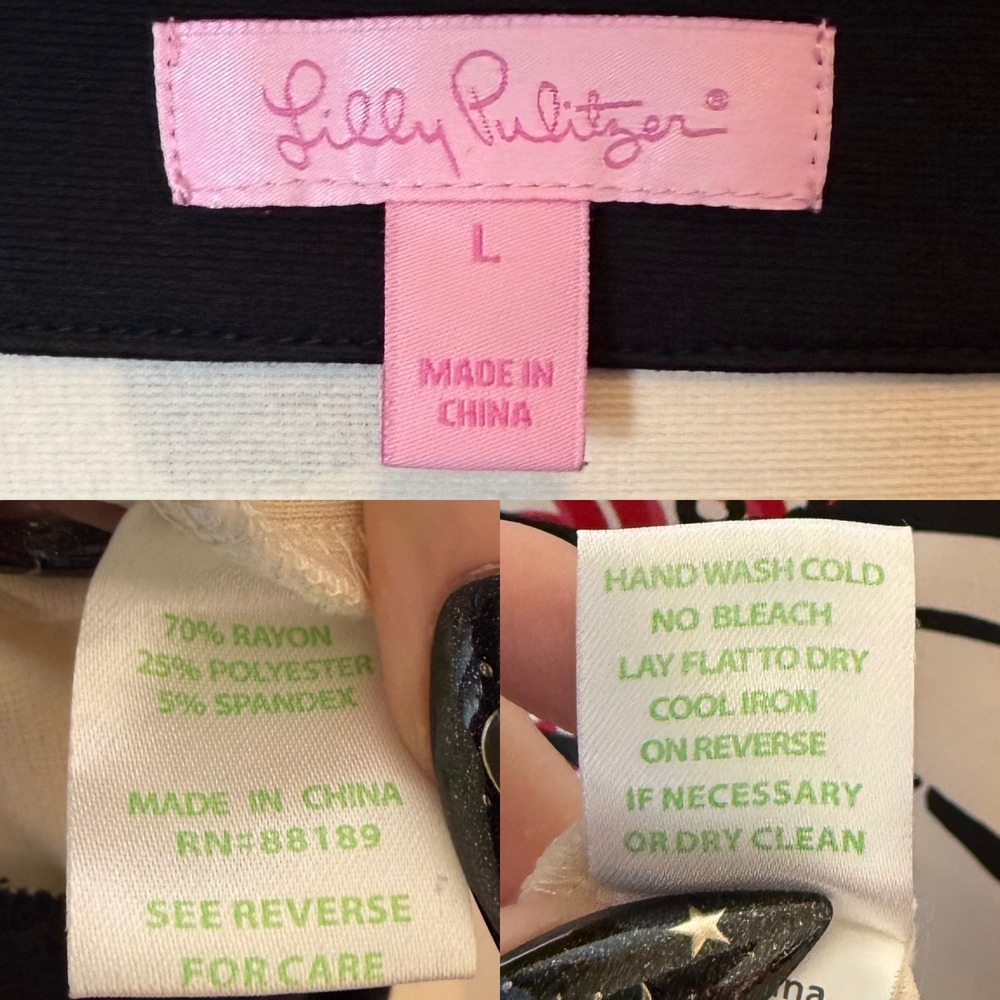 Lilly Pulitzer Shift Dress Abstract Print Ponte Knit Preppy Career size Large - Picture 4 of 6